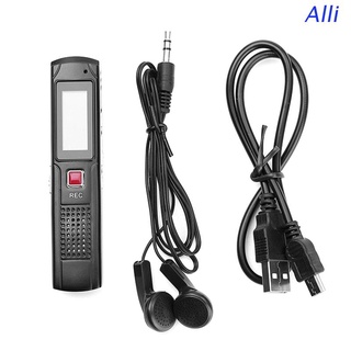 Alli 8G Mini grabadora de voz activada por voz grabación de sonido WAV grabadora con auriculares y Cable USB para conferencia de negocios