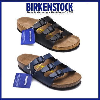 Birkenstock Hombres/Mujeres Clásico Corcho Zapatillas Playa Casual Zapatos Florida Serie Negro/Azul 35-46