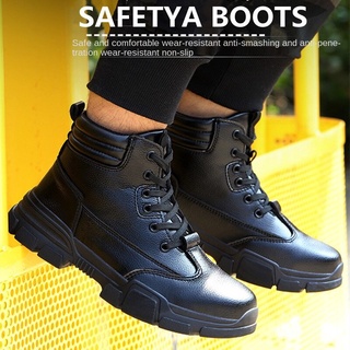 [36-46] Zapatos De Seguridad/Botas Impermeables De Tacón Alto Tácticas De Los Hombres De Las Mujeres De Acero Puntera Al Aire Libre Trabajo (1)