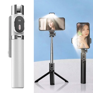 Selfie Stick Tripod Fill Light Extendable Aluminum Bluetooth Portable Wireless Remote Phone Holder for Cellphones Android iOS Live Stream 13 12 11 Pro