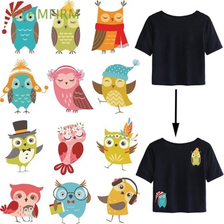 ETHMFIRM Press Owl Patches T-shirt Iron on Appliques Heat Transfer Stickers Dresses Clothes A-level Washable DIY Printing