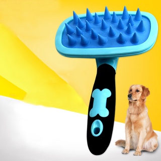 peine de silicona largo y corto para mascotas/cepillo de masaje para perros/gatos/herramientas de aseo