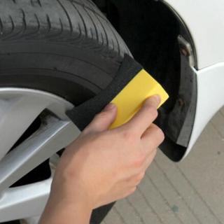 2 piezas de cera de neumáticos en forma de U, esponja de limpieza de neumáticos, borde de arco (5)