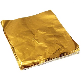 100 Piezas De Dulces Cuadrados De Chocolate Lolly Papel De Aluminio Envoltorios De Oro