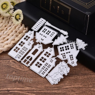 Troqueles de corte de casa de navidad plantilla DIY Scrapbooking relieve papel tarjeta decoración