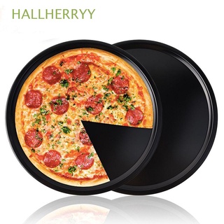 hallherryy - bandeja antiadherente para hornear pan, hogar y cocina, bandeja para pizza, molde de acero al carbono, color negro