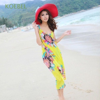 KOEBEL New Beach Dress Women Chiffon Swimwear Cover Up Sarong Beach Shawl Sexy Deep V Wrap Comfortable Bikini/Multicolor