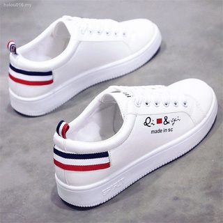 [Yang Mi con el mismo párrafo] 20 nuevos todo-partido pequeños zapatos blancos mujer estilo verano plano cordones estudiante casual zapatos<