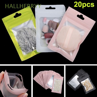 hallherryy 20 unidades de almacenamiento al por menor bolsas reclosables bolsa de embalaje auto sello impermeable plástico mate papel de aluminio cremallera/multicolor
