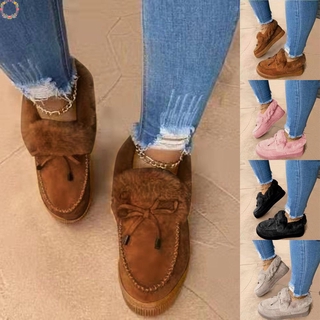 botines de las mujeres de invierno caliente de piel forrada de encaje zapatos antideslizante suela suave caliente zapato (1)