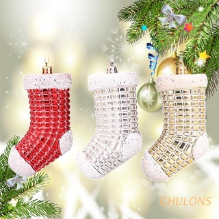 ghulons 6pcs navidad medias árbol de navidad chimenea colgante calcetines decoraciones mini medias fiesta en casa festival adorno