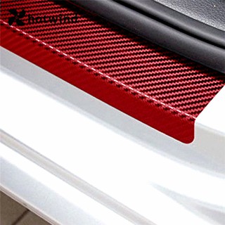 4 pzs calcomanías de fibra de carbono para puerta de coche/proteger Pedal/accesorios rojo (1)
