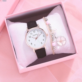 Reloj de pulsera de cuero para mujer/pulsera de flor de cerezo/pulsera Simple de cuarzo rosa con puntero/reloj femenino