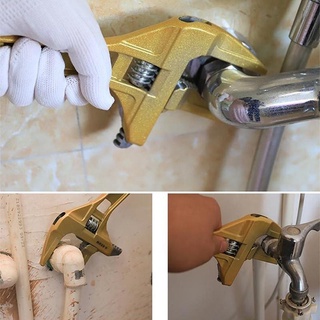 llave universal de aluminio multifuncional ajustable llave de baño con gran apertura de herramientas de mano de baño de tuberías de reparación de la herramienta