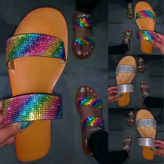 reborny_Summer Chanclas De Cristal Romano Pisos Zapatillas Casual Zapatos De Playa