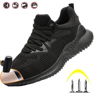 Los hombres de acero del dedo del pie zapatos de seguridad Anti-aplastamiento a prueba de pinchazos zapatos de trabajo zapatillas de deporte transpirables Protec