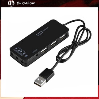 bur_7.1 canal 3 puertos usb externo tarjeta de sonido hub audio micrófono adaptador para pc portátil