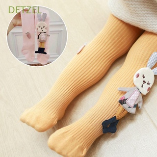 detzel moda niños pantimedias medias de invierno coreano niños medias lindo doble aguja punto para niñas dulce algodón conejo/multicolor