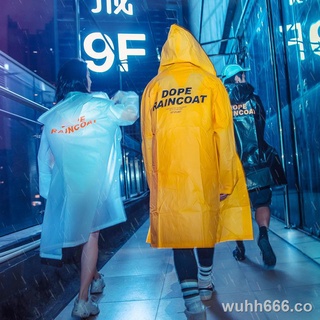 ▫Impermeable hombres y mujeres adultos caminando moda transparente caminata larga impermeable lluvia chaqueta rompevientos solo poncho marea (2)