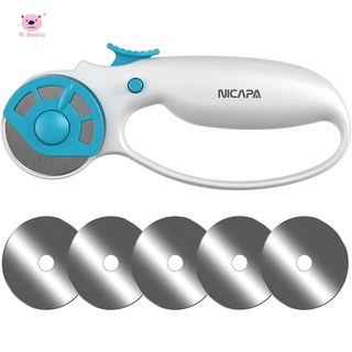 NICAPA 45mm Rotary Cutter for Fabric with Safety Lock Ergonomic Classic Comfort Loop Rotary Cutter for Crafting Sewing Quilting