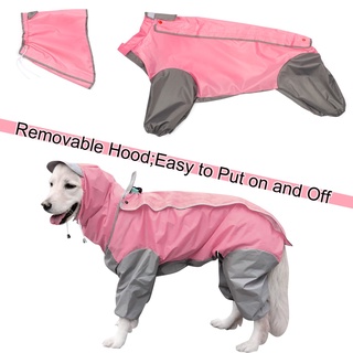 Chaqueta impermeable transparente impermeable a prueba De lluvia Pet sticker mágico para perros grandes chaqueta De cuerpo completo/chaqueta Multicolor (4)