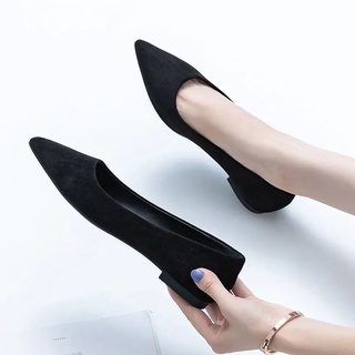 Tamaño 33-44 punta plana zapatos poco profundos boca zapatos de trabajo 2021 nuevos zapatos de ocio de las mujeres más el tamaño de zapatos planos puntiagudo solo zapatos