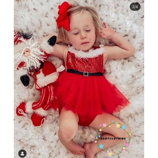 Bbcq-baby Girl mameluco de navidad, esponjoso lentejuelas sin mangas tirantes corto mameluco falda para niñas, 0-18 meses (8)