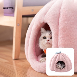 Xuqiuwan - cama suave para mascotas, gato, perro, invierno, casa de dormir, antideslizante