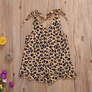 ✫Vr✭Bebé niña verano liguero mono leopardo impresión correa body de una pieza mameluco ropa (1)