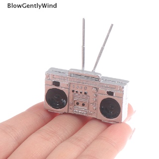 blowgentlywind 1:12 casa de muñecas miniatura metal retro radio modelo de muebles accesorios juguetes bgw