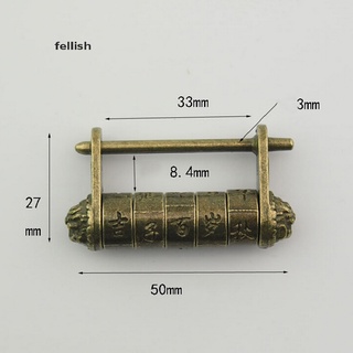 [fellish] chino vintage antiguo estilo antiguo contraseña latón tallado candado palabra candado/llave 436co