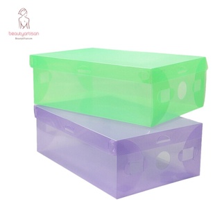 cajas de zapatos de plástico transparente colorido cajas de almacenamiento de zapatos contenedor organizador caso nuevo fresco (6)