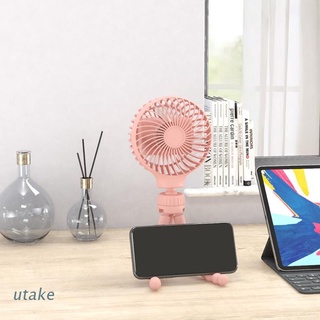 Utake - ventilador de 4 niveles con trípode Flexible USB y ventilador de escritorio alimentado por batería