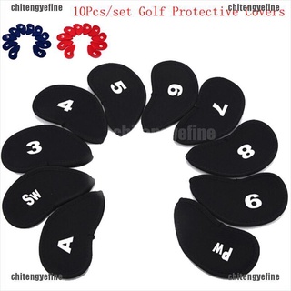 ctyf - juego de 10 fundas para cabeza de neopreno, diseño de club de golf, cuña, hierro, protectores