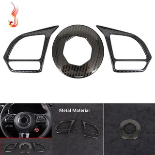 1 pza cubierta De rueda De conducción De coche De Fibra De Carbono De Metal decoración Para mg Zs Ev Hs Mg6 Mg5 Ezs 2018-2021 accesorios