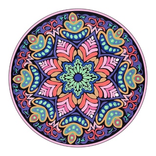 b.co 59 Inch Hippie Round Mandala Tapestry Beach Towel Blanket Vintage Gradient Ombre Floral Boho Gypsy Picnic Tablecloth Meditation Rug Circle Yoga Mat (7)