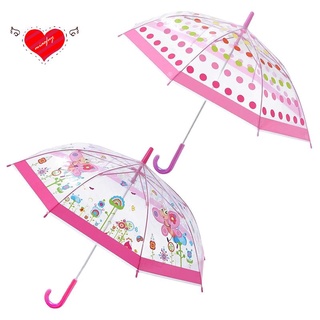 Paraguas de burbuja transparente para niños, mango largo, transparente, mango largo, 2 unidades