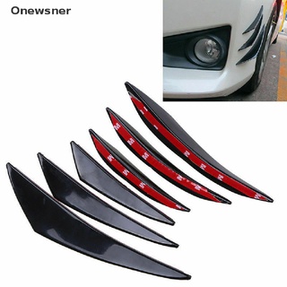 onewsner 6 piezas parachoques delantero del coche divisor de labios aletas alerón cuerpo canards refit gloss negro *venta caliente
