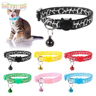 LYZ Buckle Cat Collars Puppy Bell Pendant Dog Collar Cute Cat Head Pet Supplies Cat Accessories Adjustable Kitten Necklace/Multicolor