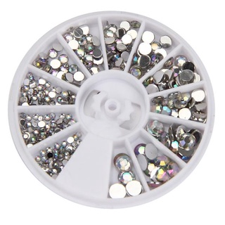 redondo 3d acrílico uñas arte gemas cristal diamantes de imitación diy decoración rueda