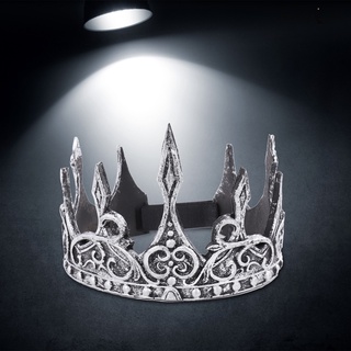 [tdgl xmas] simulación corona llamativo realista aspecto de cuero sintético antiguo medieval corona adornos para fiesta (6)