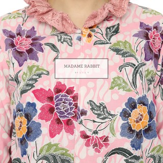 Madame conejo/mujer ropa de trabajo Batik Blazer hecho a mano escrito rosa flor/Batik Blazer/ Blazer moderno (4)