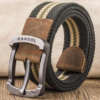 Kangolbritish marca Pin hebilla cinturón de lona Unisex todo-partido Casual cinturón de moda de tela Jeans correa (9)