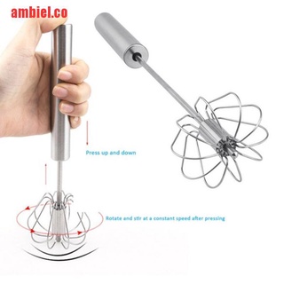 【ambiel】Egg Beater Stainless Steel Egg Whisk Manual Hand Mixer Self Tu (3)
