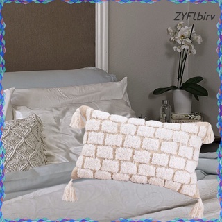 fundas de almohada boho para sofá/almohadas con borlas tejidas