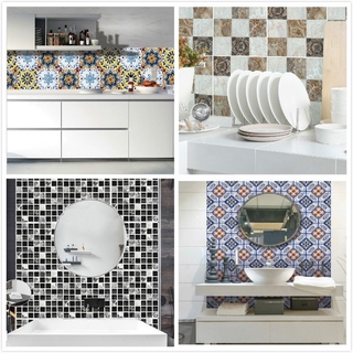 20 Cores Disponíveis Estilo Árabe Mosaico Telha Adesivos Para Sala De Estar Cozinha Retro 3d À Prova D 'Água Mural Decal Banheiro Decor Diy Adesivo Papel De Parede