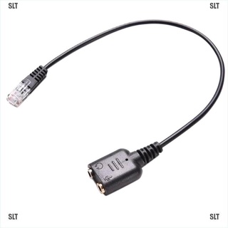 <SLT> Dual 3.5Mm Female To Rj9 Jack Adapter Convertor Pc Headset Telephone Using Cable