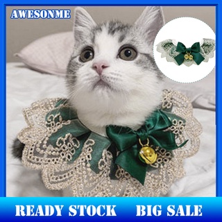[venta] perro bandana bowknot decorativo apto para la piel mascota perro gatos encaje babero con campanas para fotografiar