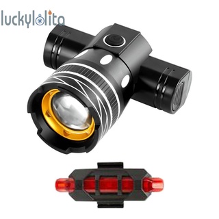 Luz frontal de bicicleta caliente USB recargable faro impermeable LED luz trasera-Luc