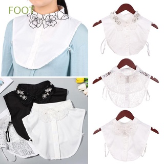 FOOT Clothes Accessories False Collar Women Top Shirt Collar Lace Fake Collar Flower Vintage Detachable Classic Cotton Lapel Blouse